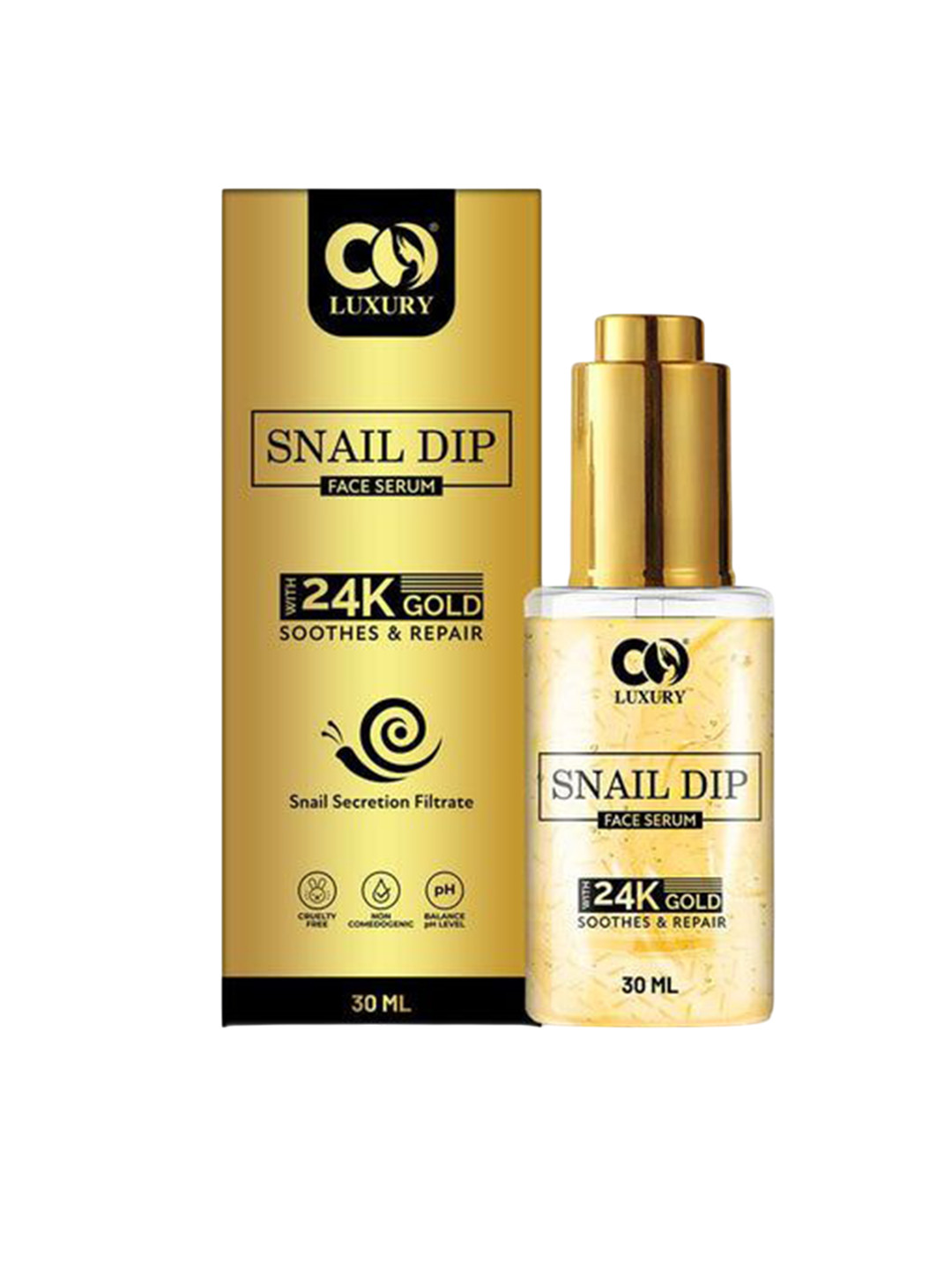 CO LUXURY Snail Mucin Face Serum For Anti Ageing Properties - 30 ml