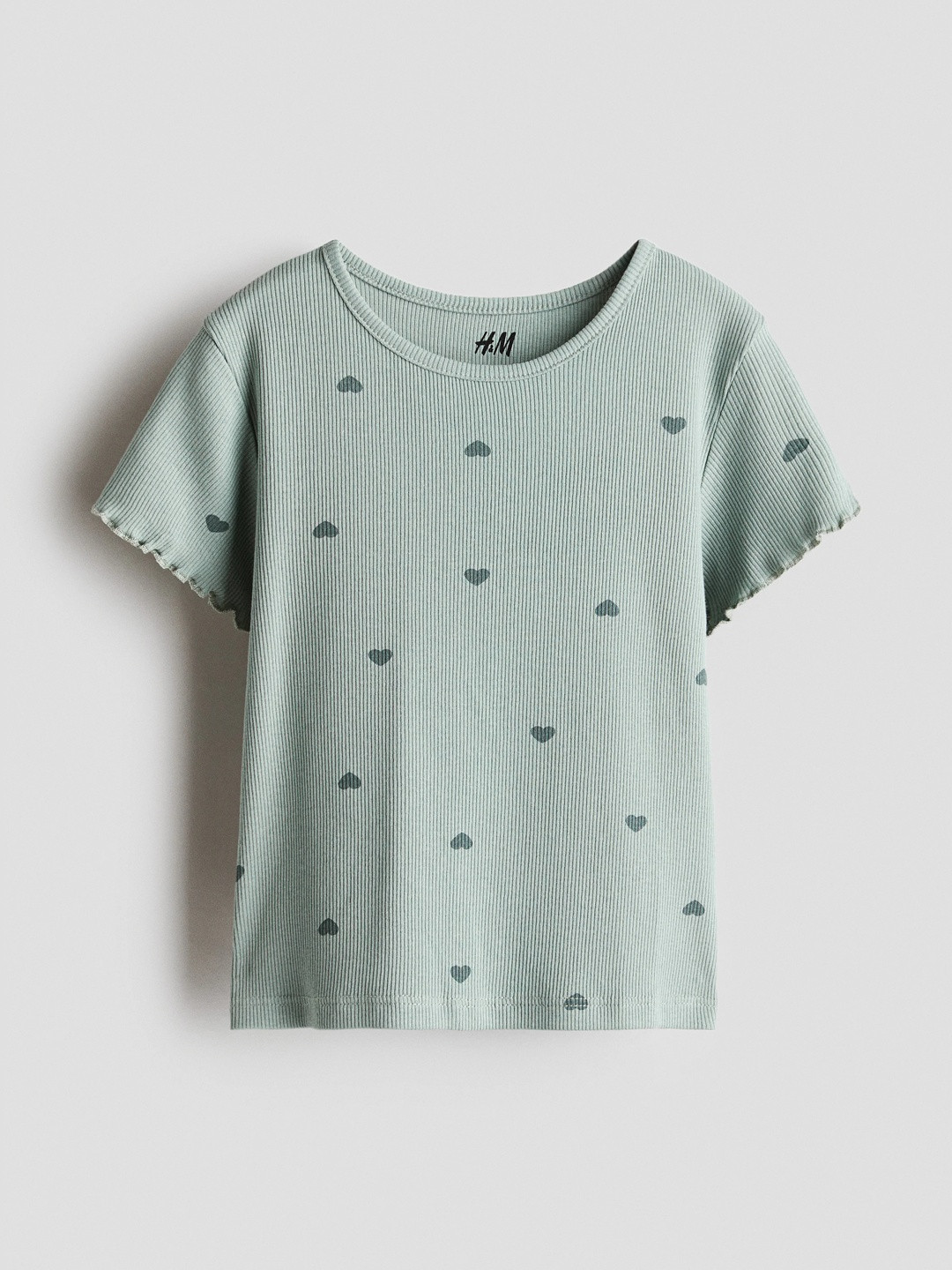 H&M Girls Overlock Detail Cotton Top