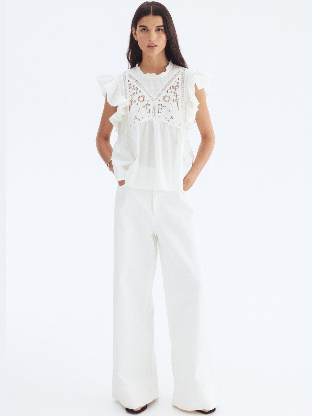 H&M Embroidered Cotton Blouse
