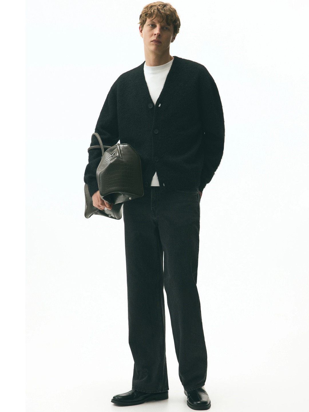 H&M Loose Fit Fuzzy Cardigan