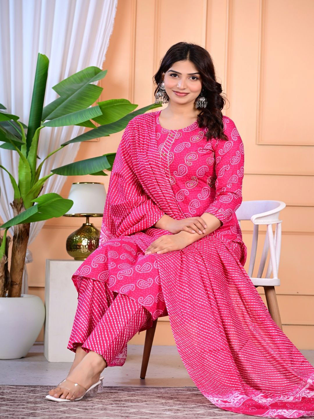 RAYSSA ENTERPRISE Women Paisley Printed Pure Cotton Straight Kurta Set