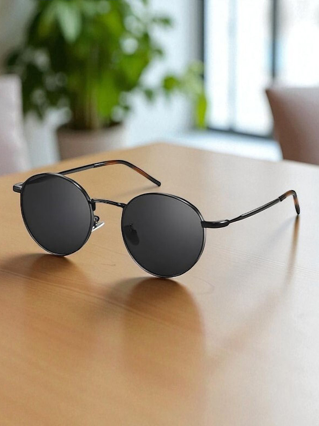 SPADEACES Unisex Round Sunglasses with UV Protected Lens FULL BLACK PENTO-5