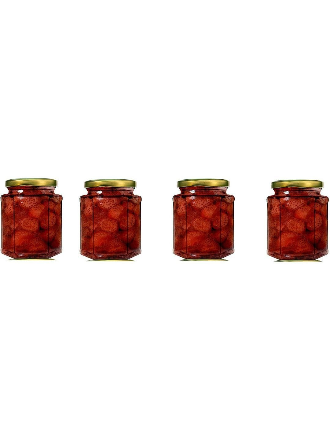 1ST TIME Transparent Dishwasher Safe 4 Pieces Twist Lock Jar Containers- 200 ml