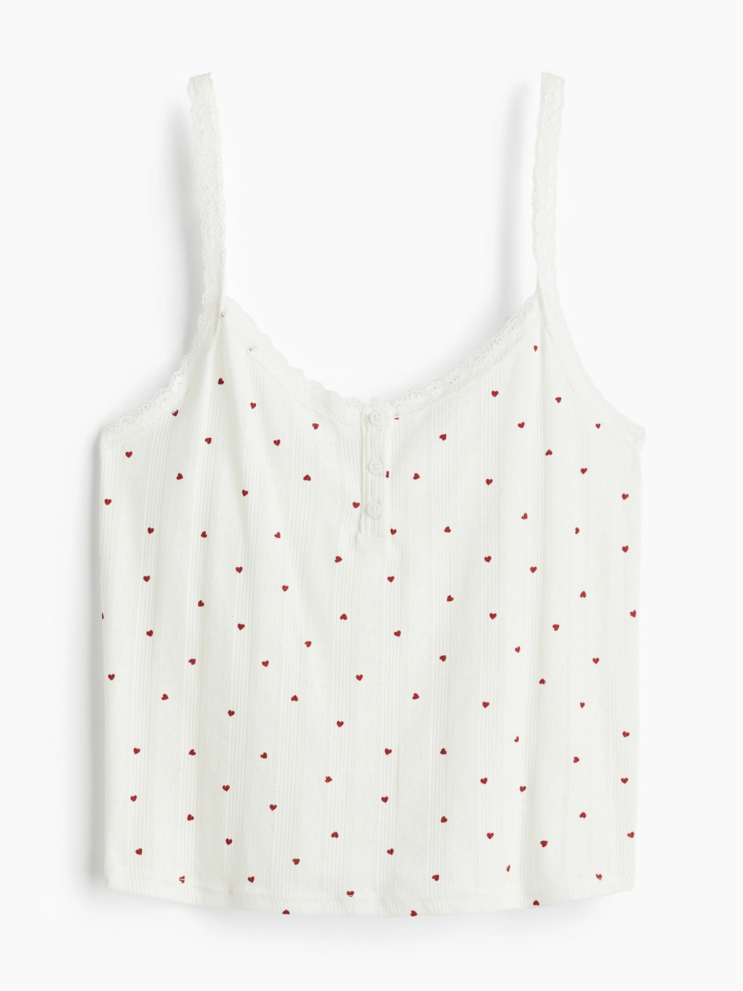 H&M Women Cotton Pointelle Strappy Top