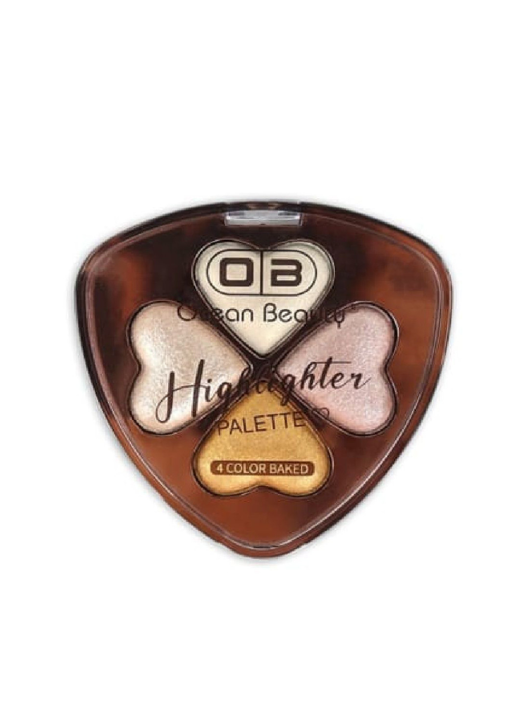 OB Ocean Beauty 4 Colour Heart Shape Baked Highlighter Palette- Shade- 02