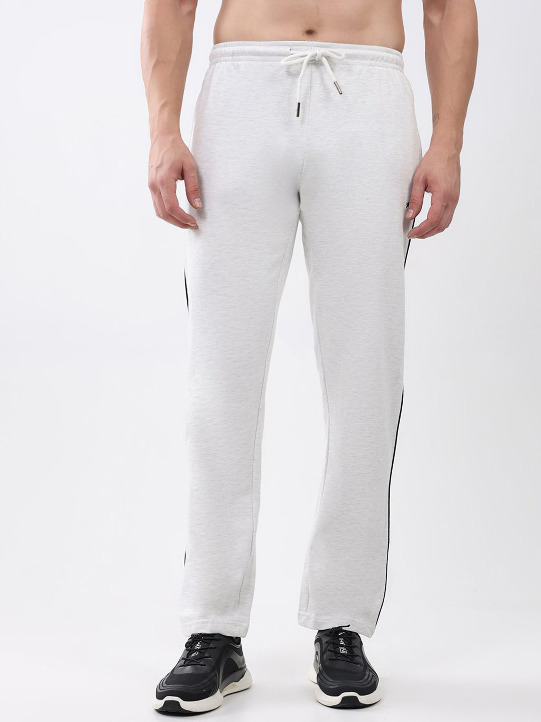 Monte Carlo Men Solid Side Striped Mid Rise Track Pants