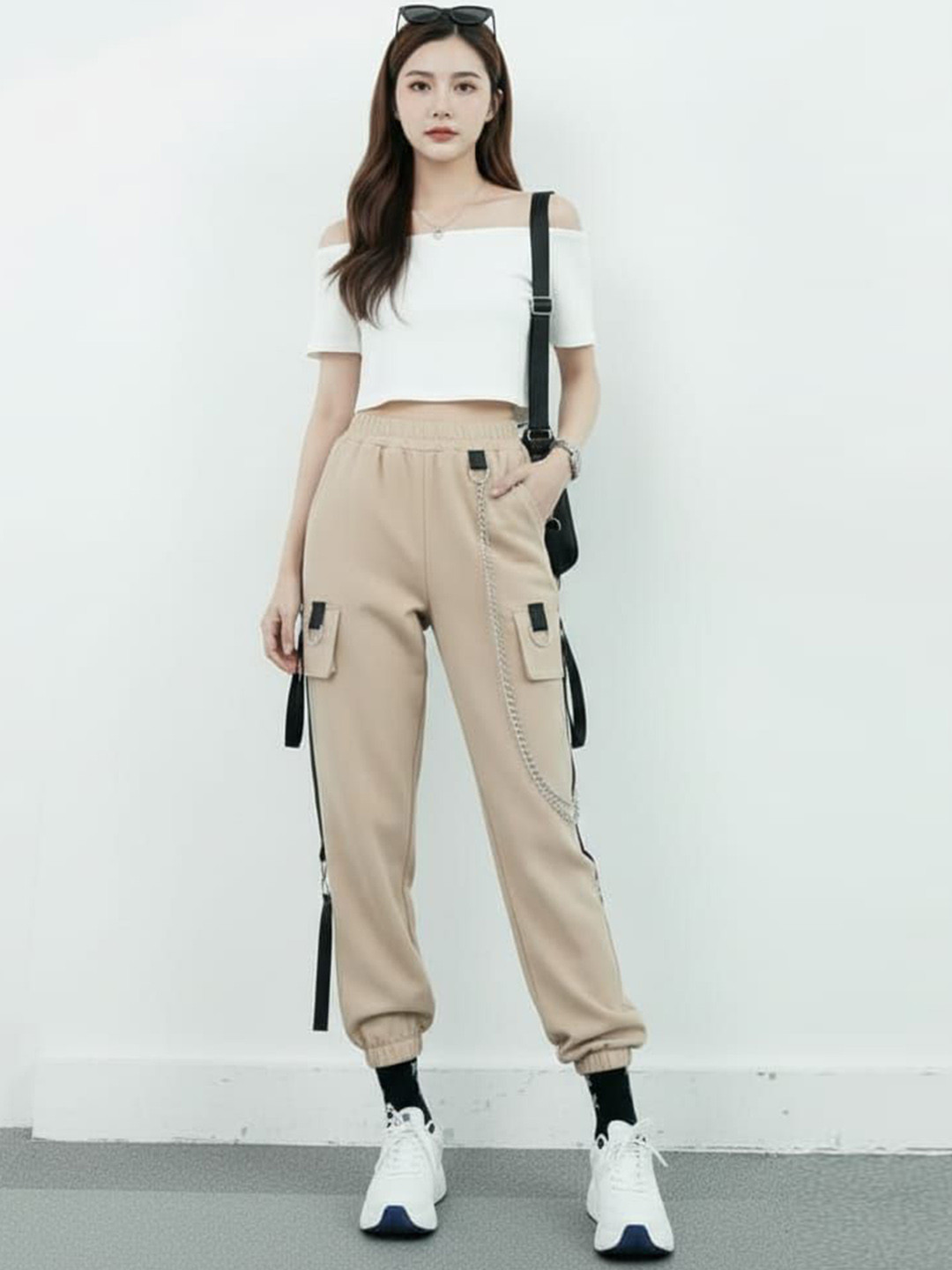 HIGH BUY Women Smart Solid High-Rise Jogger Trousers