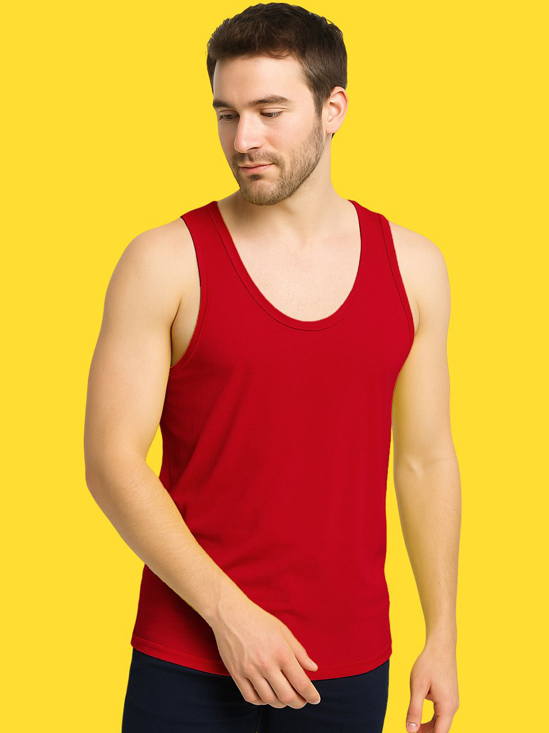 Friskers Men Combed Cotton Moisture Absorption Gym Innerwear Vest