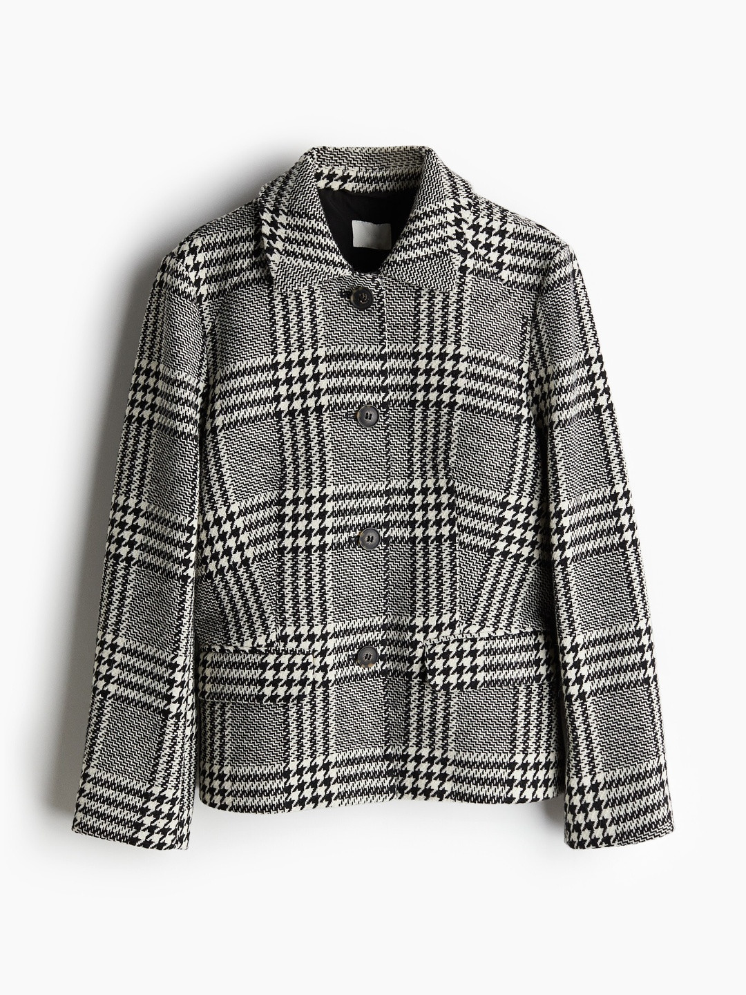 H&M Checked Long Sleeve Coat