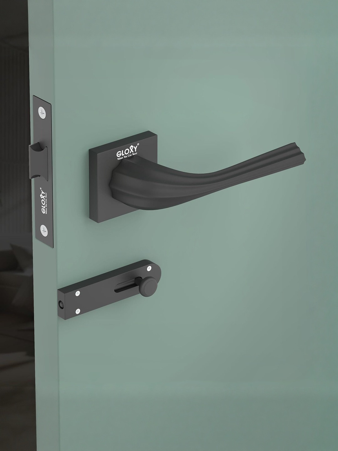 GLOXY Stainless Steel Bathroom Mortise Door Lock Set Without Keys