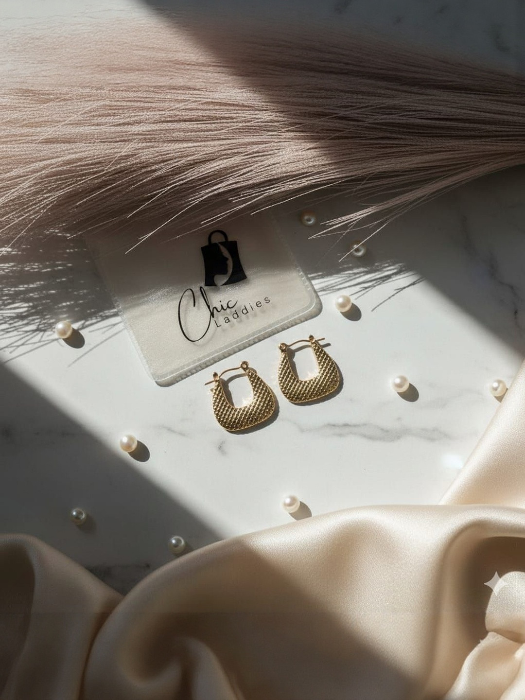 Chic Laddies Gold Plated U-Shaped Half Hoop Earrings