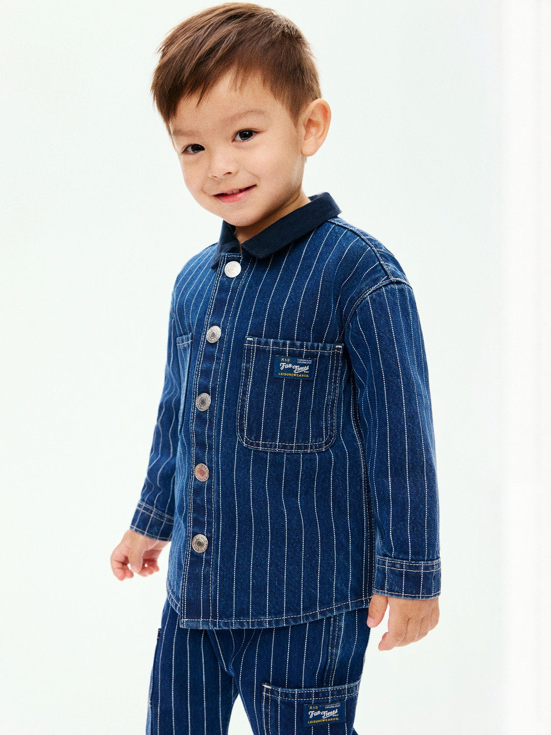 H&M Striped Cotton Overshirt