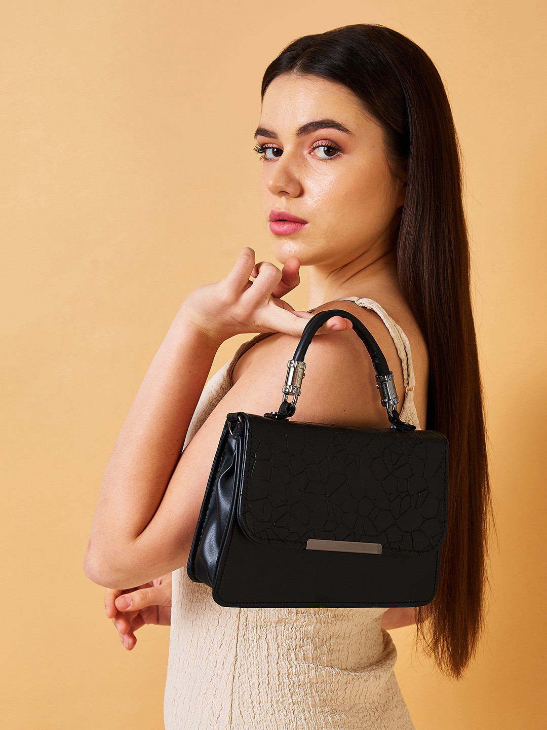 Caprese Siko Women Black Medium Sling Bag