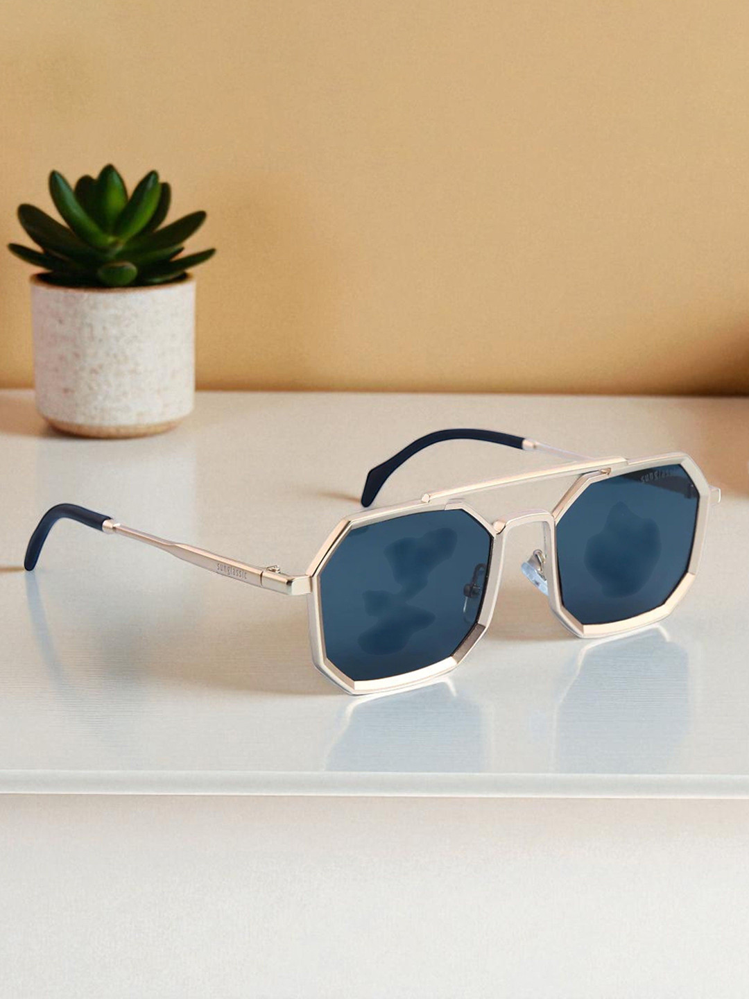 SPADEACES Unisex UV Protected Lens Aviator Sunglasses HQ GOLD BLACK 8 KONA