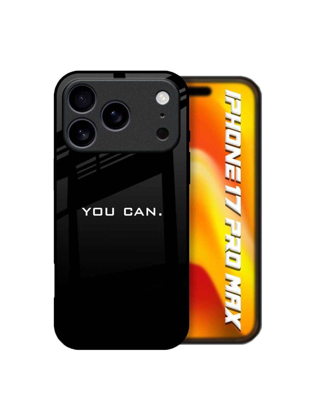 QRIOH You Can Typography Printed Sleek & Lightweight iPhone 17 Pro Max Glass Back Case