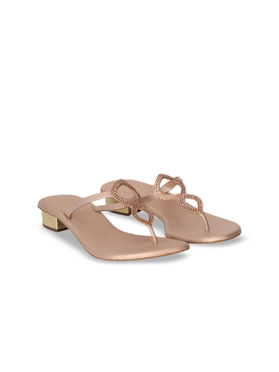 PINK LEAF Party Block Sandals Heels