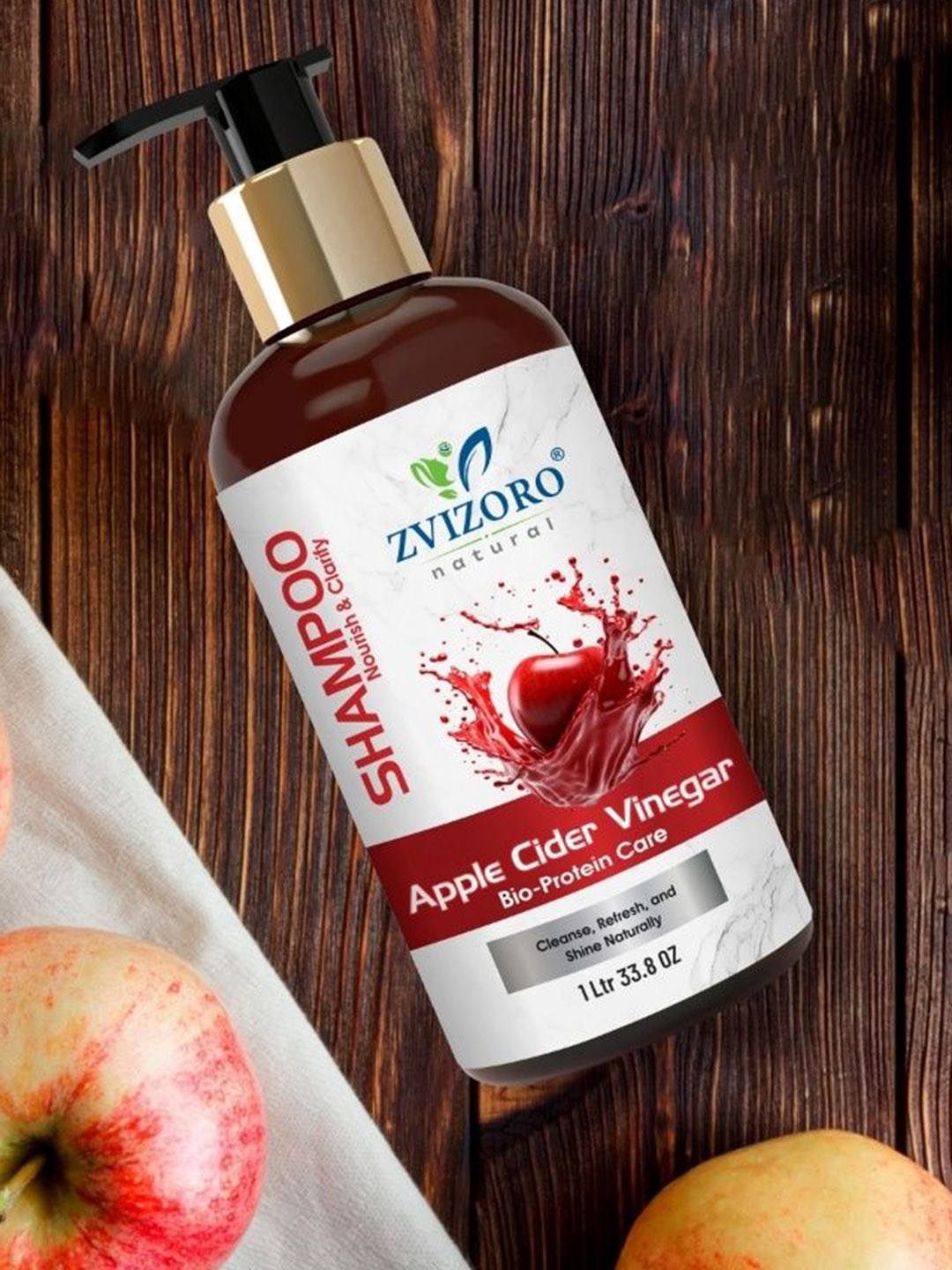 ZVIZORO Apple Cider Shampoo For Dry & Damaged Hair - 1L