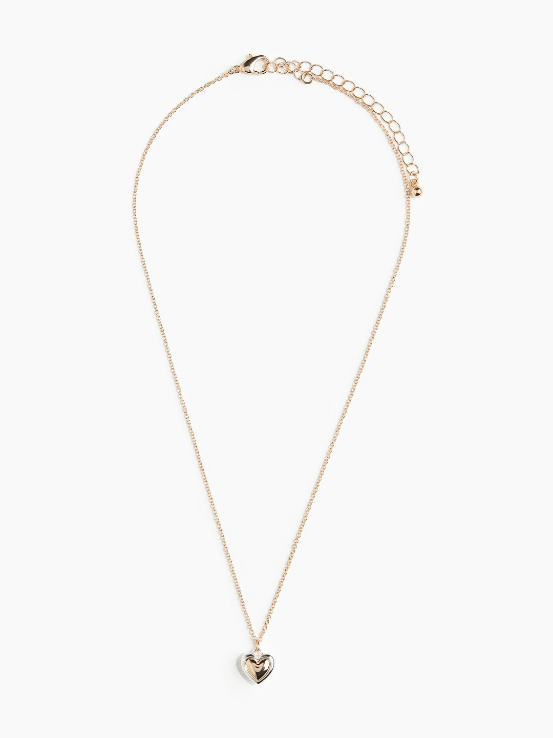 H&M Two-tone Heart-Pendant Necklace
