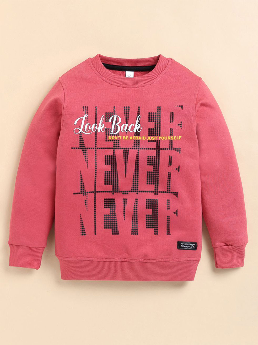 Ginie Boys Typography Printed Pullover Sweatshirt