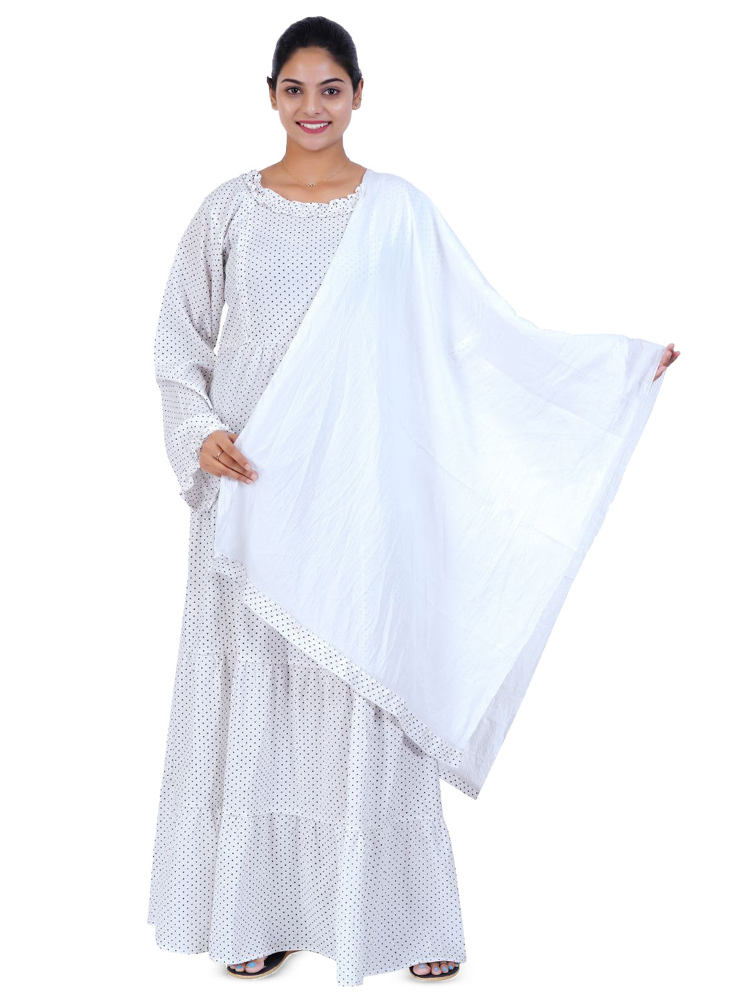 Modest Materna Women Polka Dot Print Maternity Maxi Dress