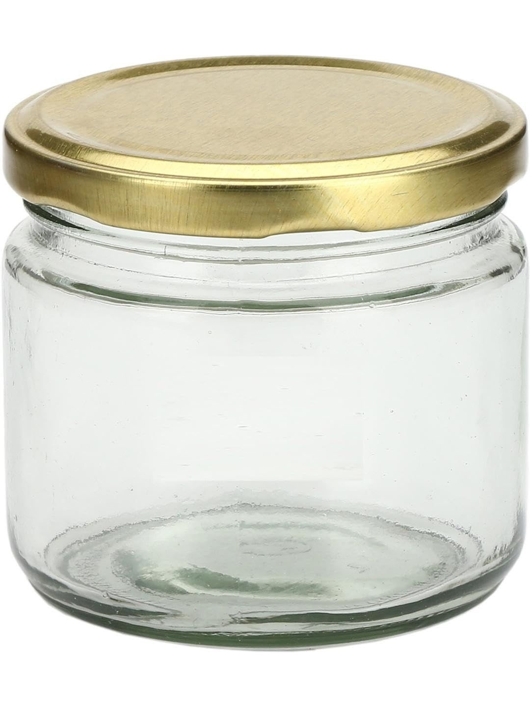 1ST TIME Transparent & Gold-Toned Glass Dishwasher Safe 6 PIeces Twist Lock Jars- 350 Ml
