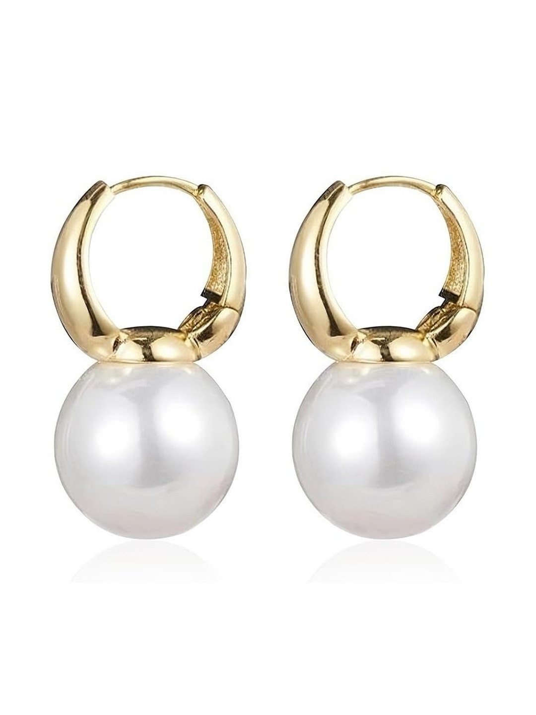 Eyes Blings Gold-Plated Stainless Steel Hoop Earrings