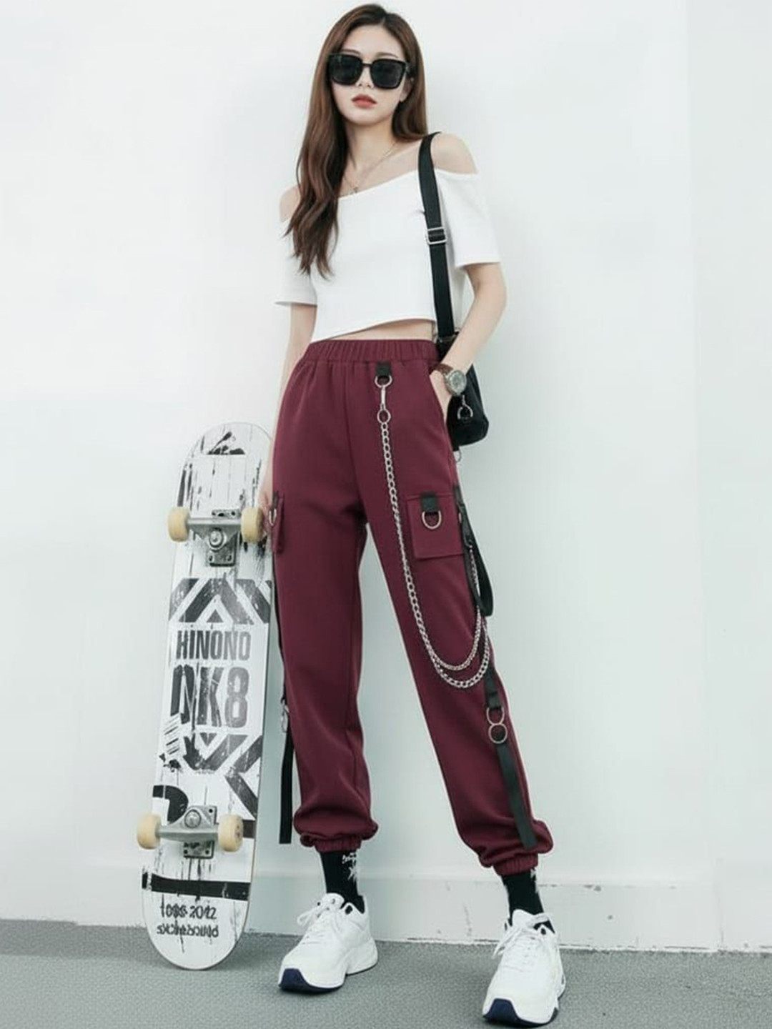 HIGH BUY Women Solid Smart High-Rise Easy Wash Cargo Styles Trousers