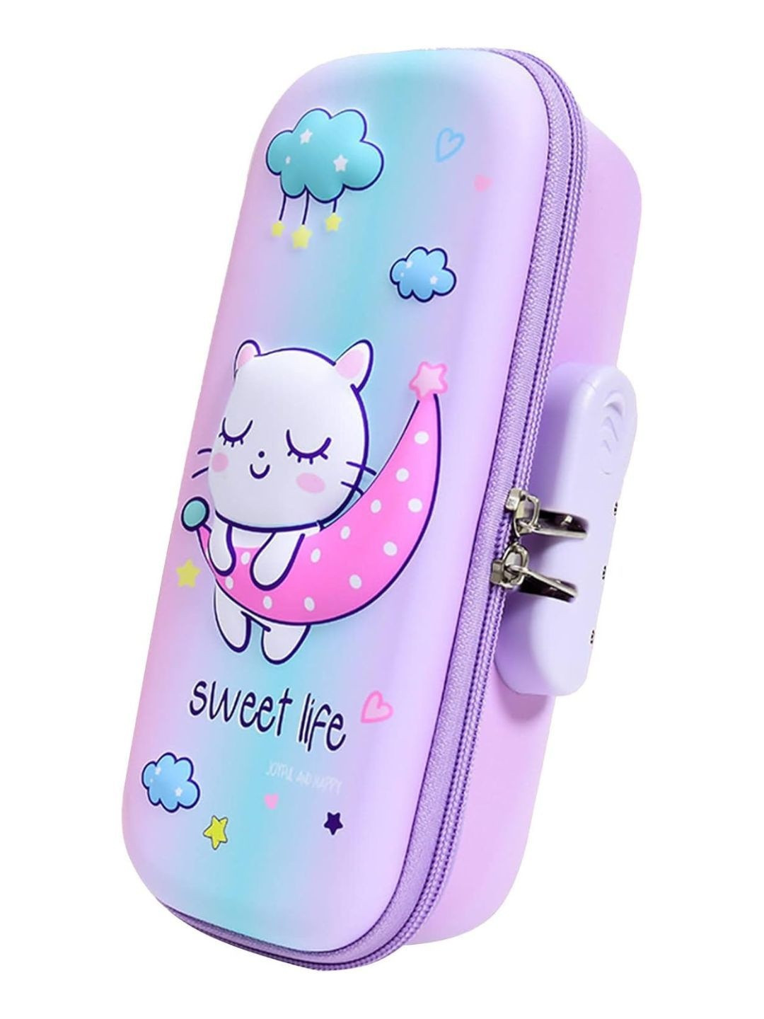 YK Purple 3D Pencil Case