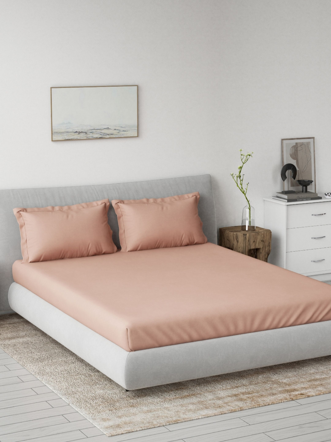 DDecor Spectrum Pink 180 TC Pure Cotton Super King Bedsheet Set 2.74m x 2.74m