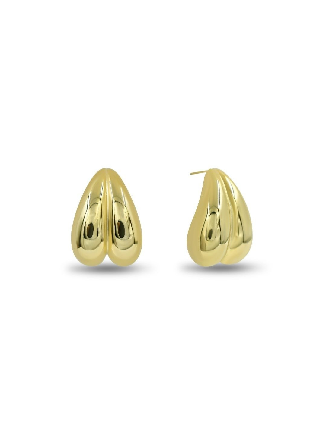 THE OPAL JEWELS 18k Gold Plated Heart Shaped Studs