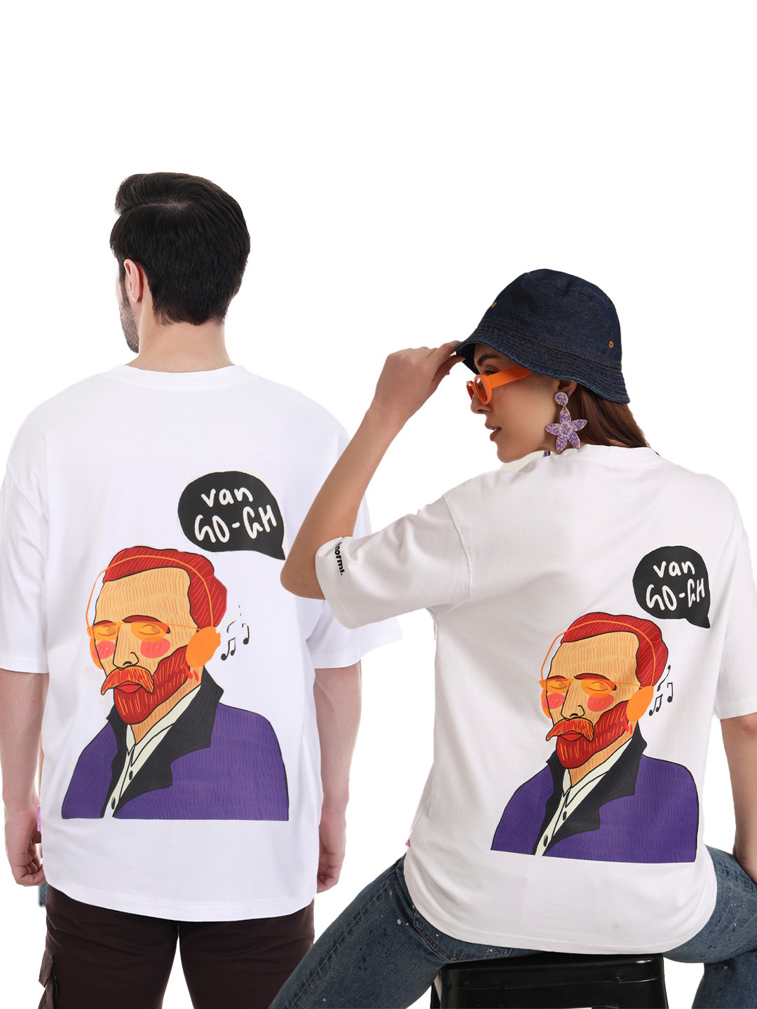 abnorml. Unisex Van Gone Printed Drop-Shoulder Sleeves Oversized T-shirt