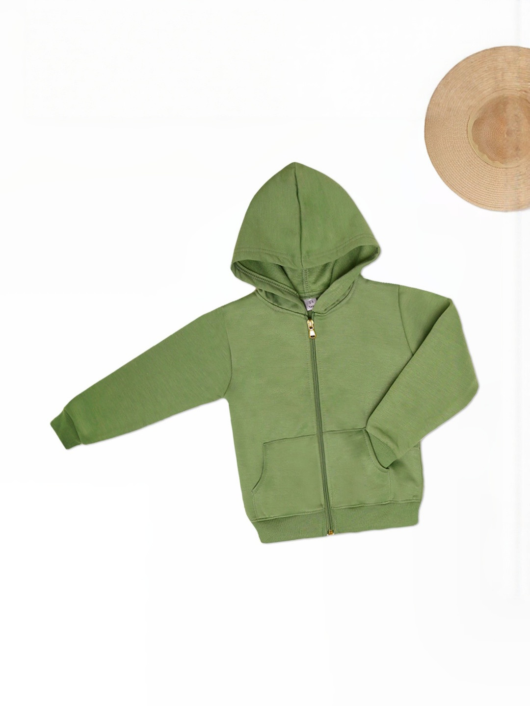 High Street Clothing Co Kids Solid Hooded Front-Open Sweatshirt