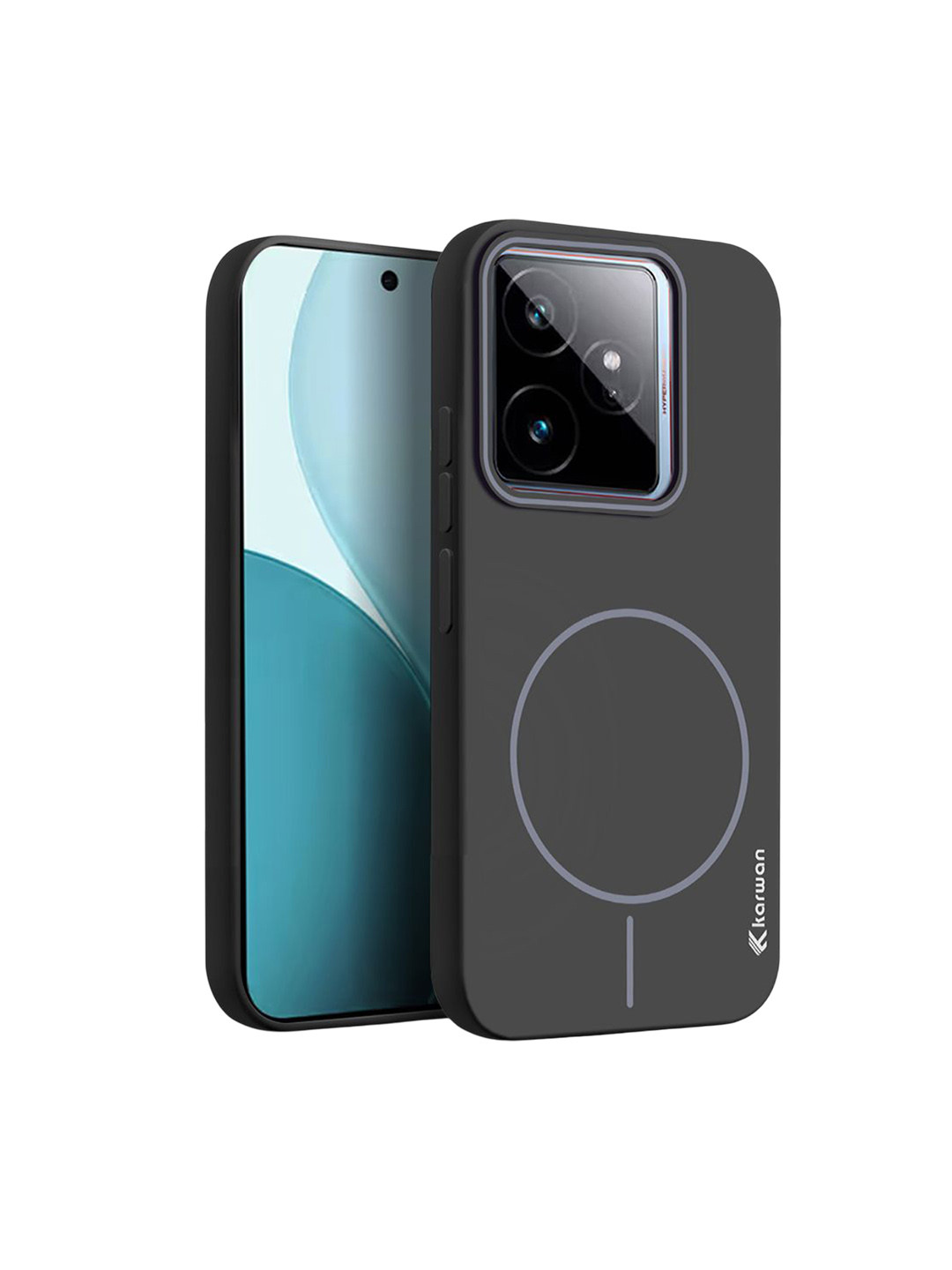 Karwan Black Geometric Printed Realme GT-7 Back Case