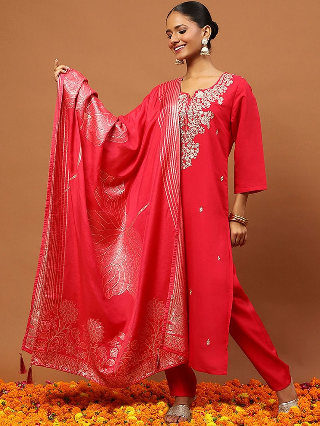 House of Chikankari Zari Embroidered Kurta Set