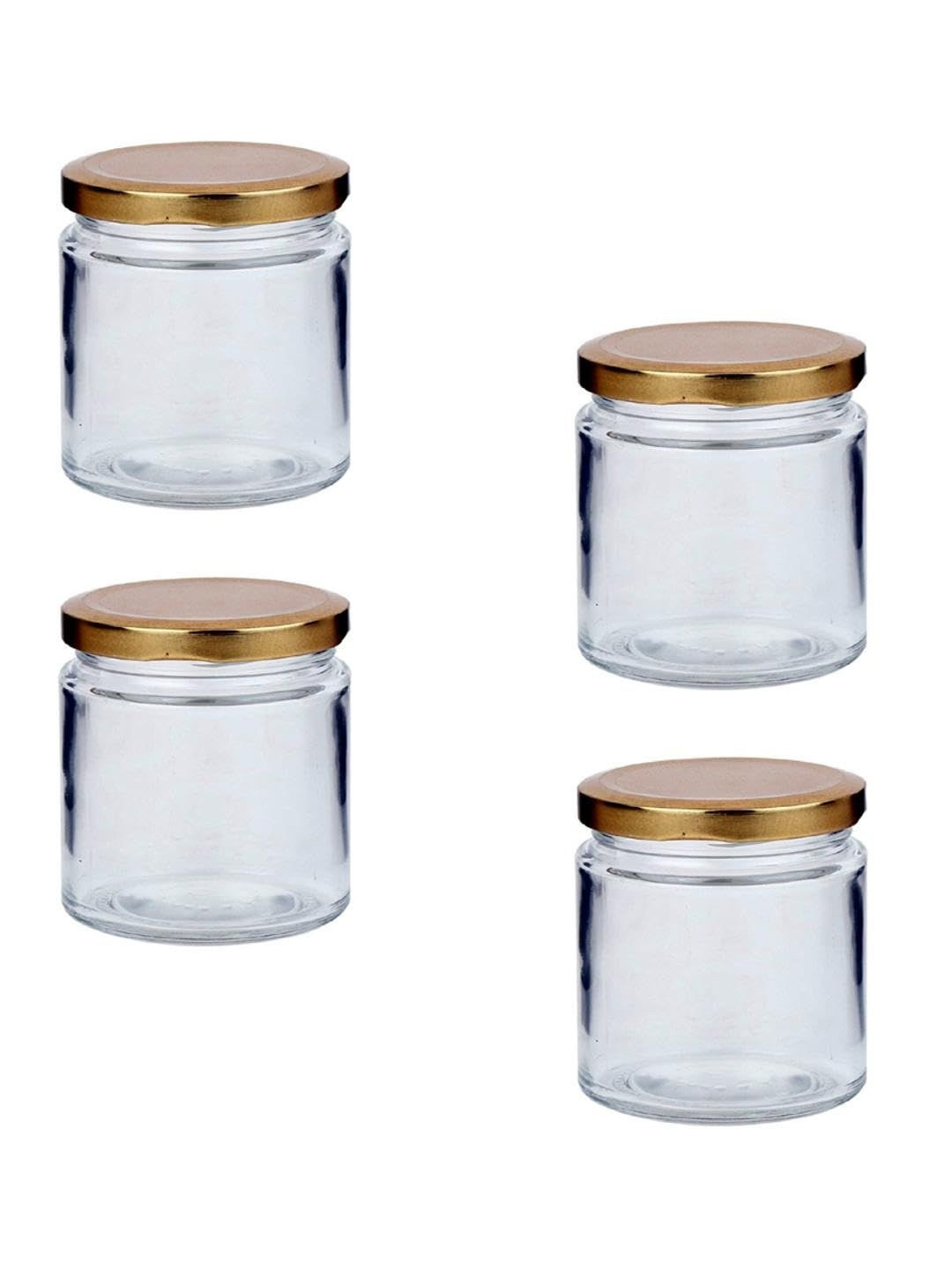 1ST TIME Transparent Dishwasher Safe 4 Pieces Twist Lock Jar Container - 100 ml