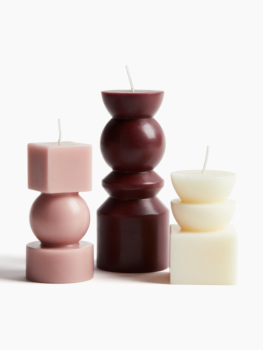 H&M White Geometric Candle