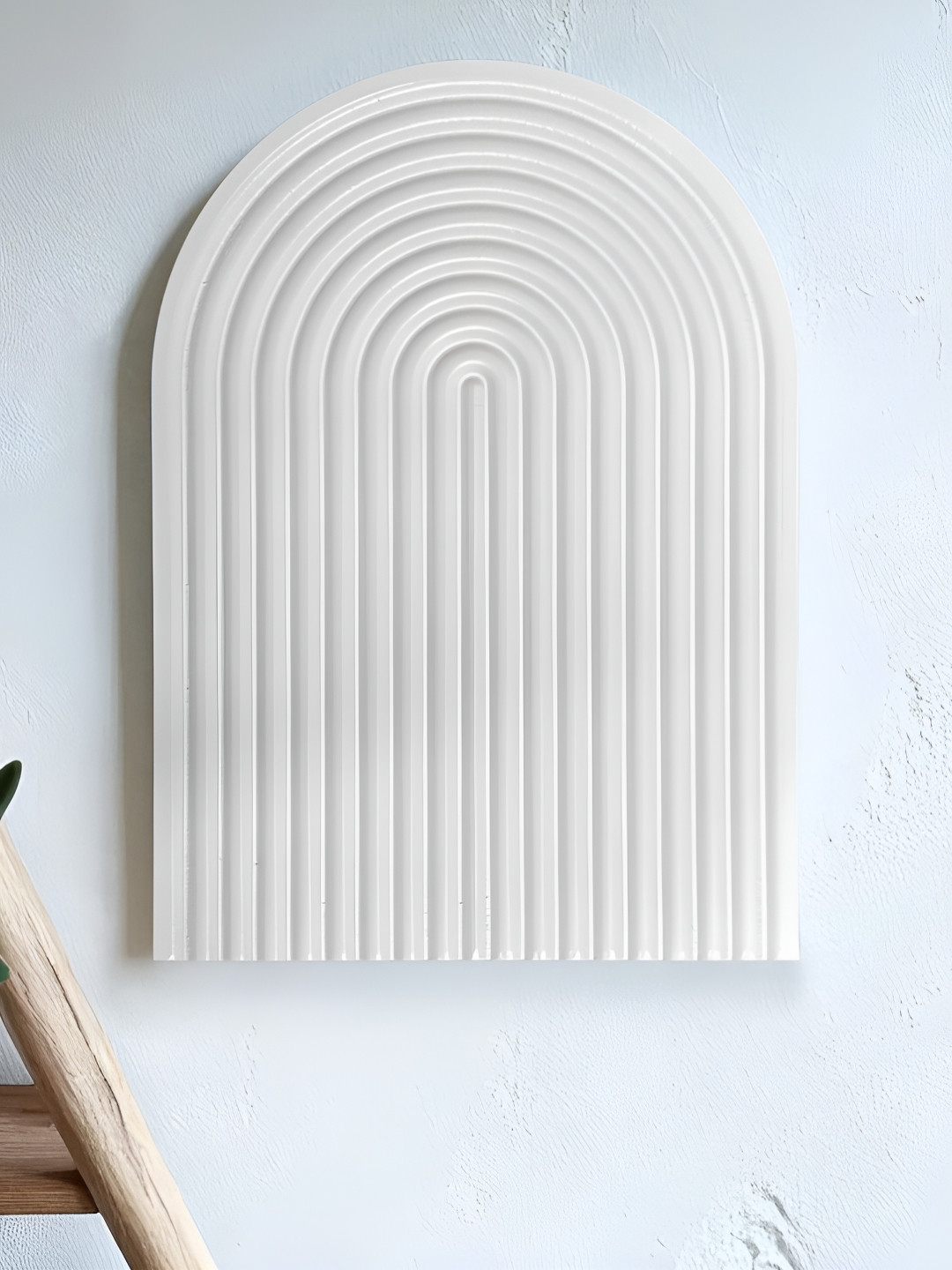 Art Street White Ribbed Textured Wall Decor