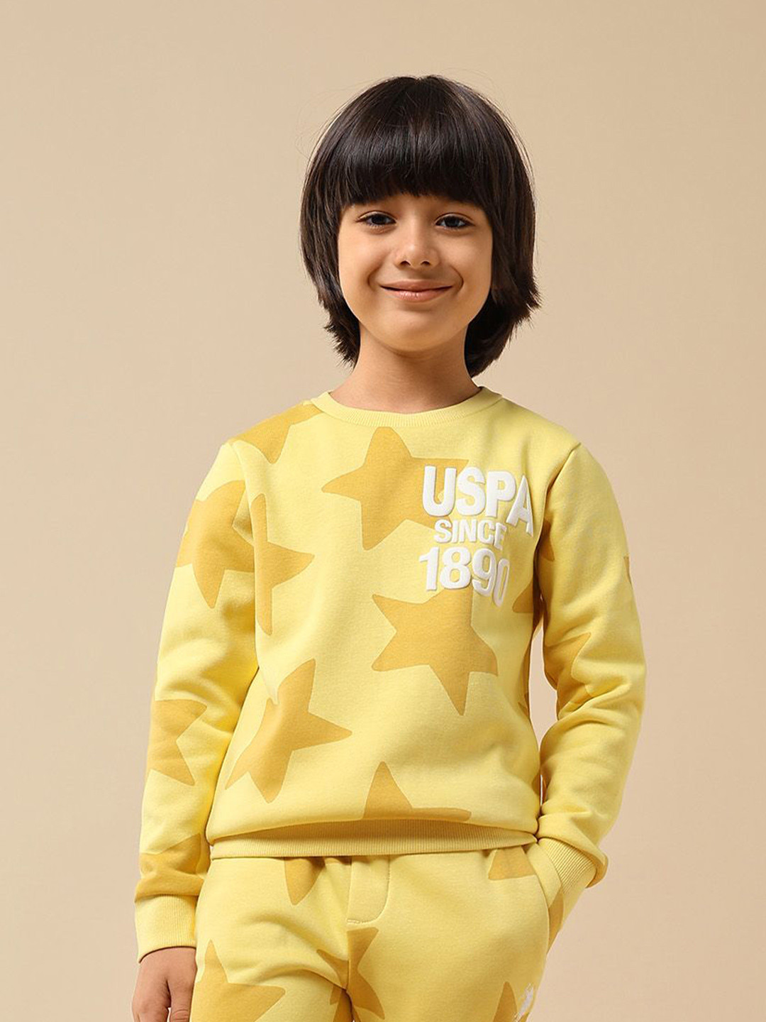 U.S. Polo Assn. Kids Boys Star Printed Embellished Sweatshirt