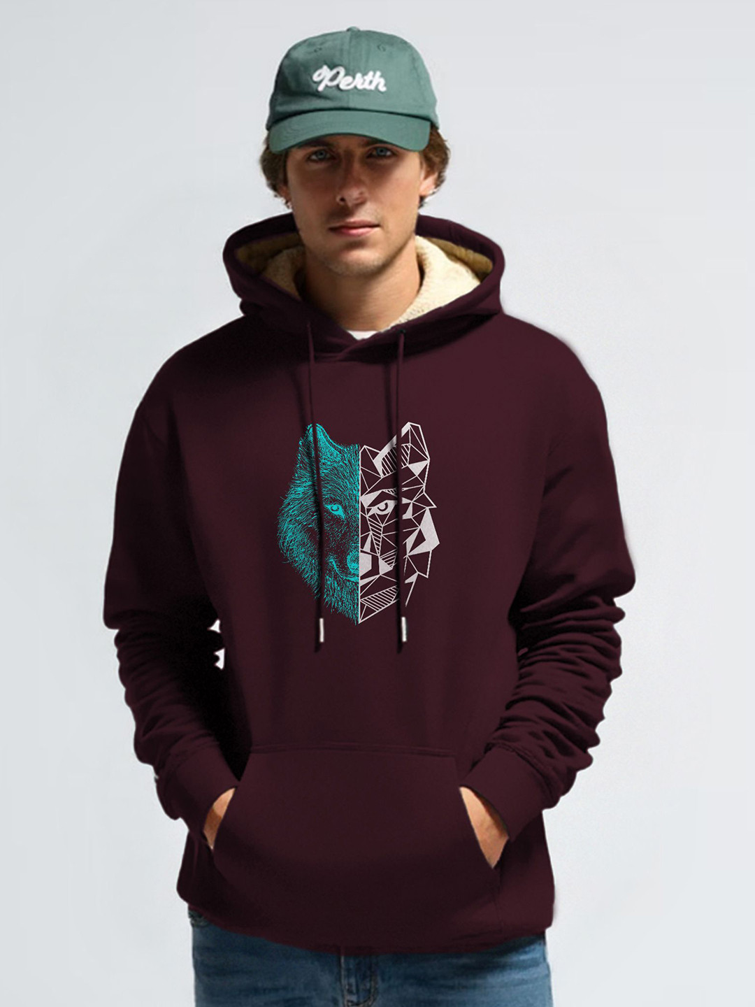 TOGS & TERRE Men's Printed High Neck Sweatshirt