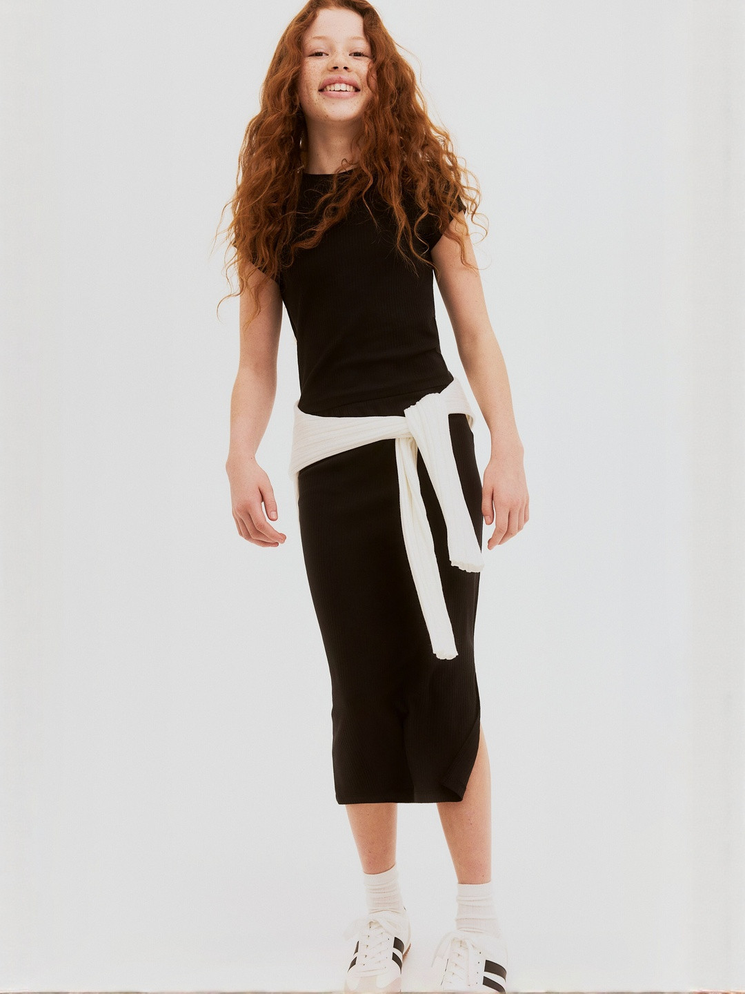 H&M 2-Piece Ribbed Top And Skirt Set