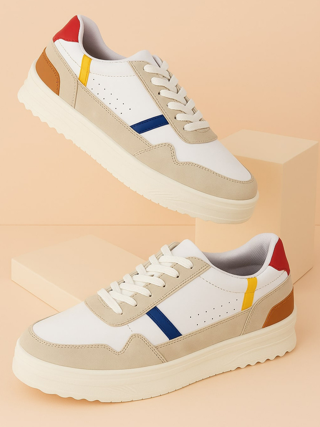HERE&NOW Men Colourblocked Narrow Basics Sneakers