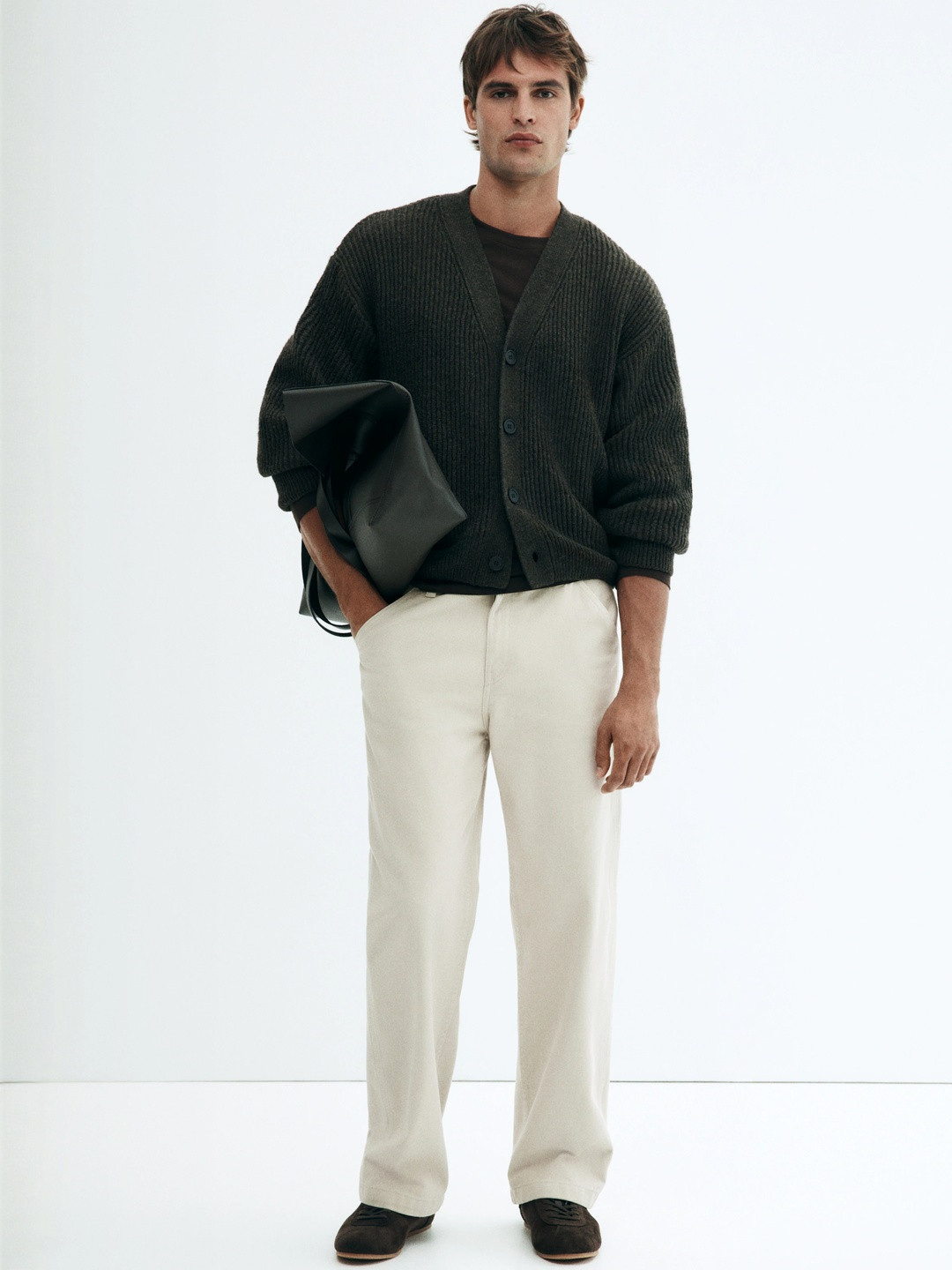 H&M Men Pure Cotton Relaxed Fit Worker Trousers