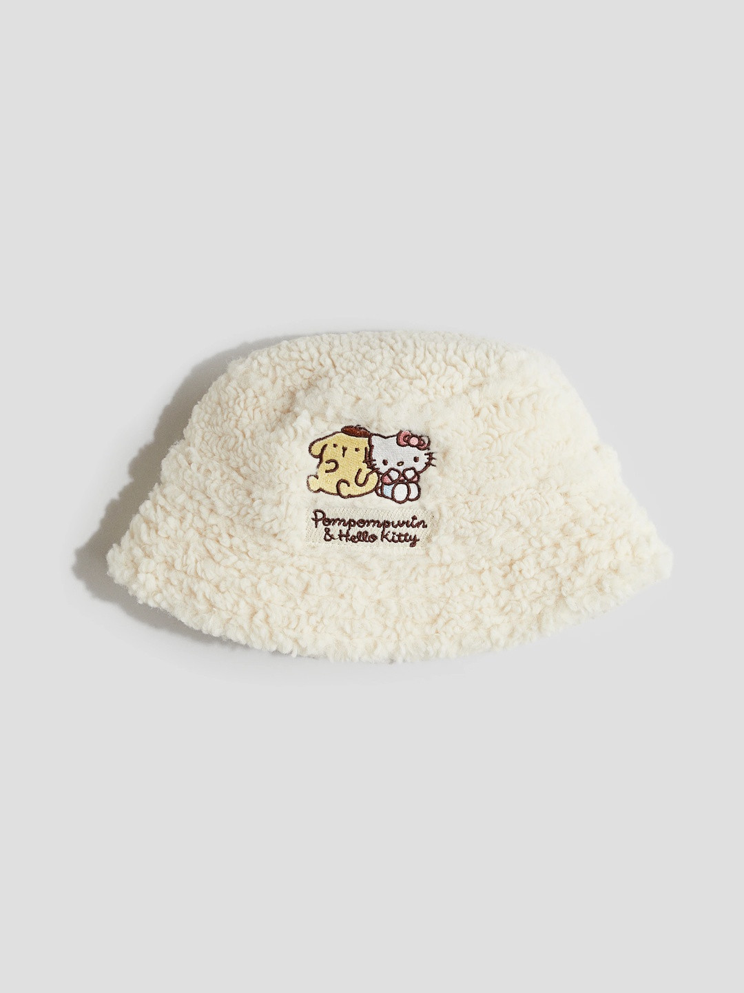 H&M Embroidery-Detail Teddy Bucket Hat