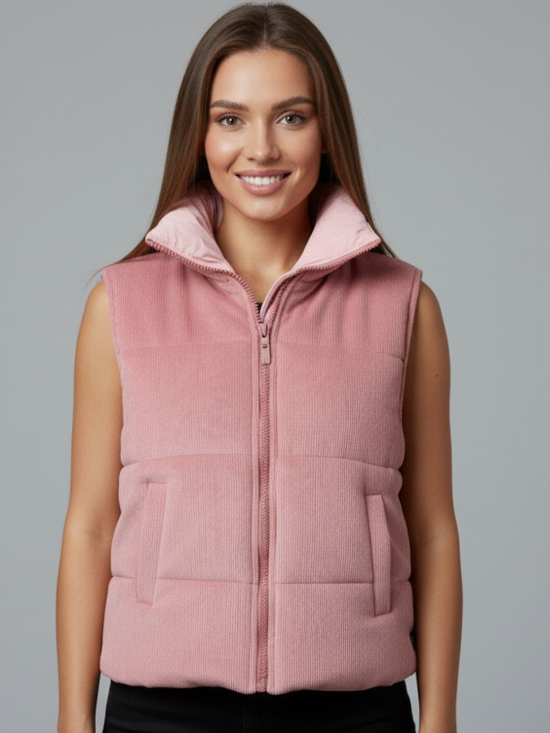 Wineberry Sleeveless Lightweight Puffer Jacket