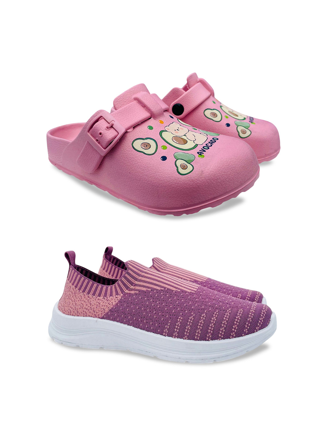 FABBMATE Women Pack Of 2 Pair Slip-On Walking Marking Shoes & Sandals