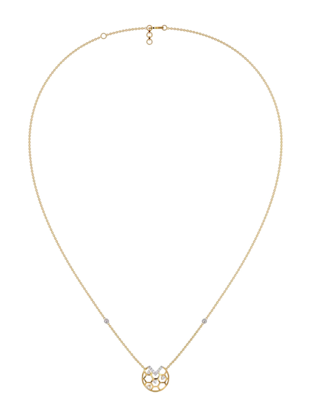 CANDERE A KALYAN JEWELLERS COMPANY Women 14 Kt Diamond Necklace With 0.13Ct Diamond-3.16 g