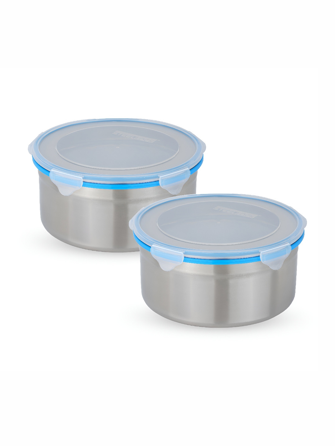 STEELLOCK Blue 2 Pieces Stainless Steel Air Tight Canister Container 3L With Lid