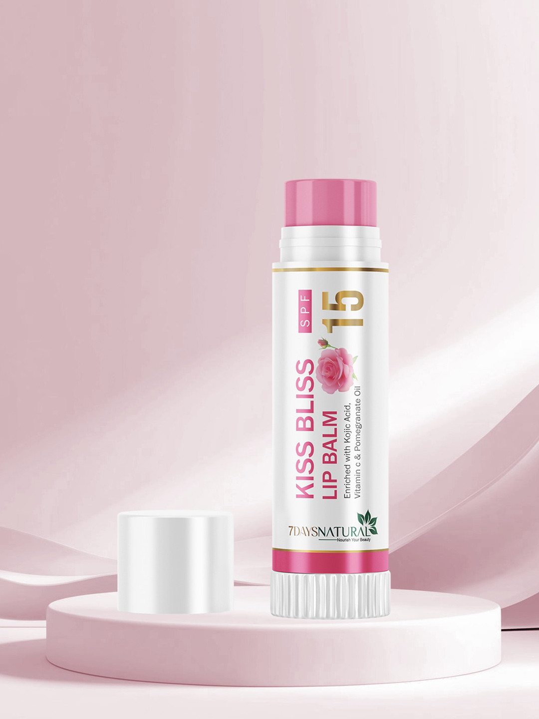 7DAYS Kiss Bliss Lip Balm For Nourishing Lip With SPF 15 & Vitamin C - 5 g - Rose