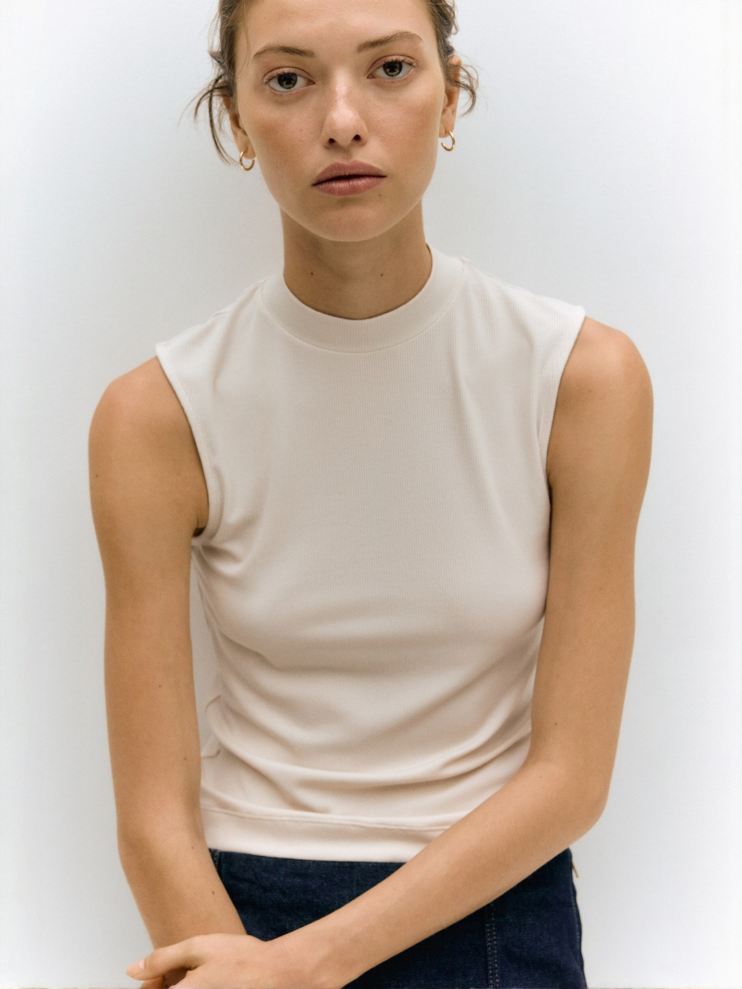 H&M Women Stand Collar Vest Top
