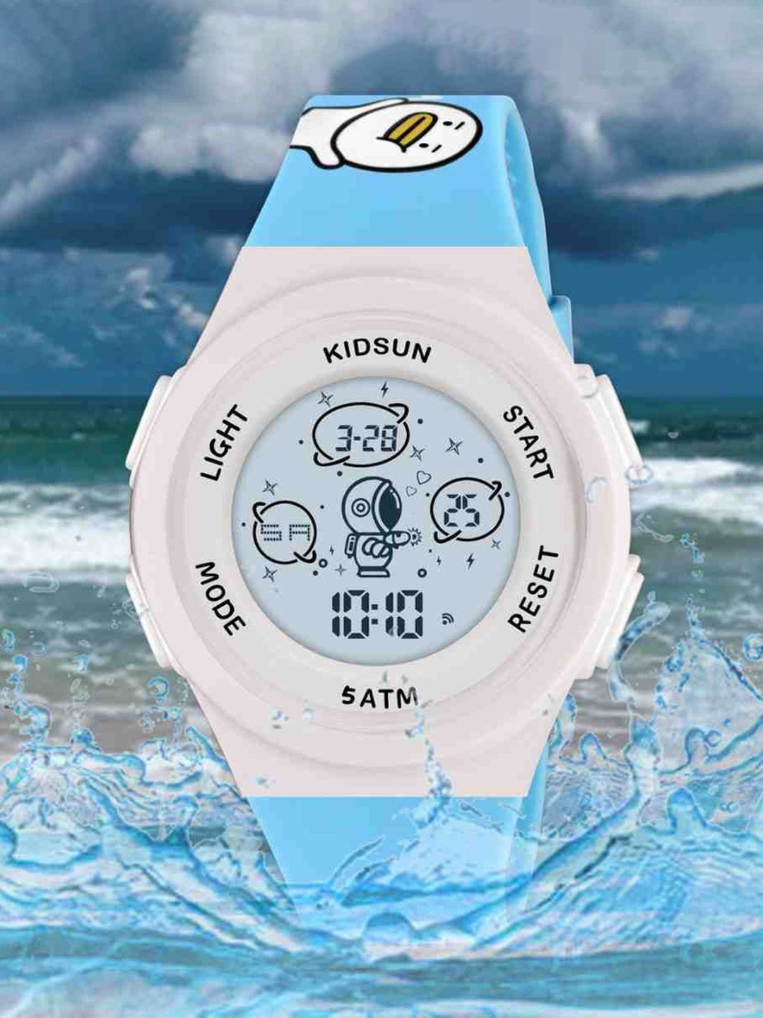 KIDSUN Kids Dial & Straps Digital Multi Function Watch M01_WHITE_SKYBLUE